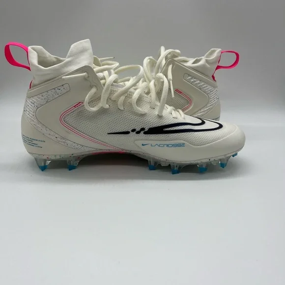 Nike alpha huarache 8 elite lacrosse cleats white / multicolored new without box - Picture 6 of 7